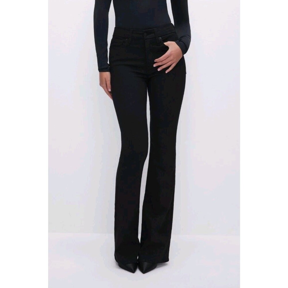 Good American Good Legs Micro Boot Cut Jeans Women's Black Size 16 Plus NTW